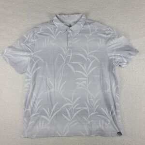 Nat Nast Polo Shirt Mens 2XL XXL Gray Bamboo Floral Performance Luxury Originals